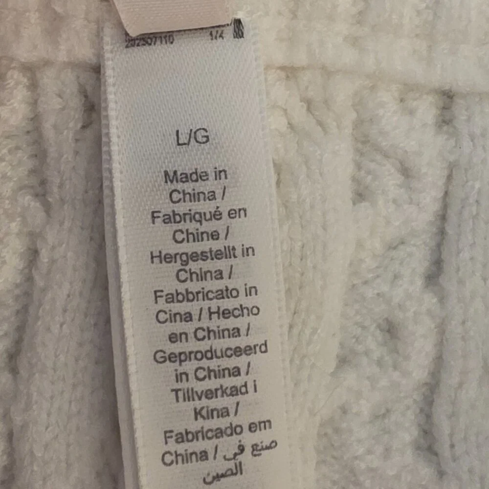 Skims CABLE KNIT STRAIGHT LEG PANT White Large- Loose thread, a few dirt marks - Picture 10 of 16